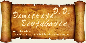 Dimitrije Divjaković vizit kartica